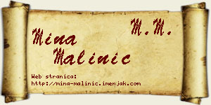 Mina Malinić vizit kartica
